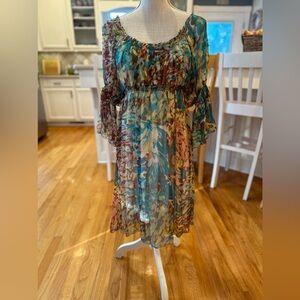 Sophie Max 100% silk floral chiffon dress